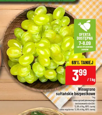 Winogrono sułtańskie bezpestkowe promocja w POLOmarket