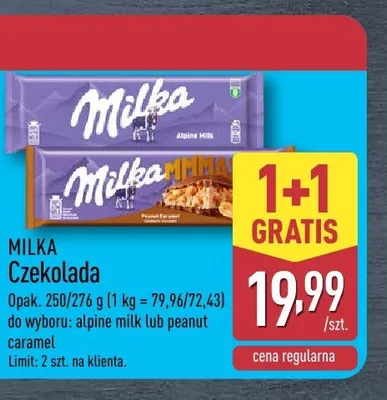 Czekolada MILKA peanut caramel promocja w Aldi