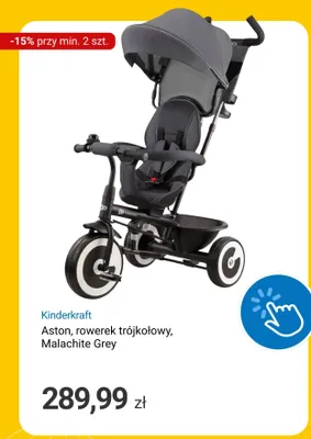 Rowerek trójkołowy Kinderkraft Aston Malachite Grey promocja w Smyk