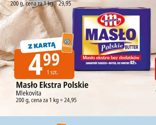 Masło Ekstra Polskie Mlekovita promocja w Leclerc