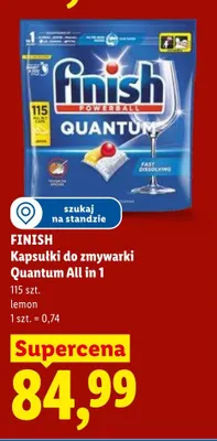 Kapsułki do zmywarki Finish Quantum All in 1 lemon promocja w Lidl