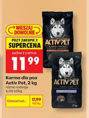 Sucha karma dla psa Activ Pet promocja w Biedronka