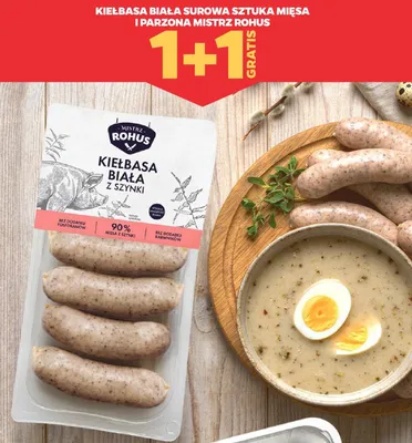 Kiełbasa biała z szynki mistrz rohus promocja w Netto