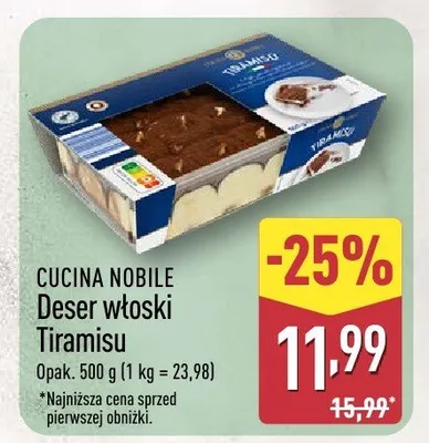 Deser włoski tiramisu Cucina Nobile promocja w Aldi