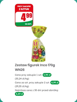 Zestaw figurek czekoladowych promocja w Dino