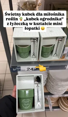 Kubek ogrodnika z łyżeczką w kształcie mini łopatki promocja w Auchan