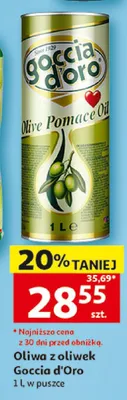 Oliwa z oliwek Goccia d'Oro w puszce promocja w Auchan