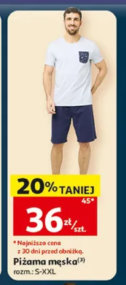 Piżama męska Inextenso promocja w Auchan