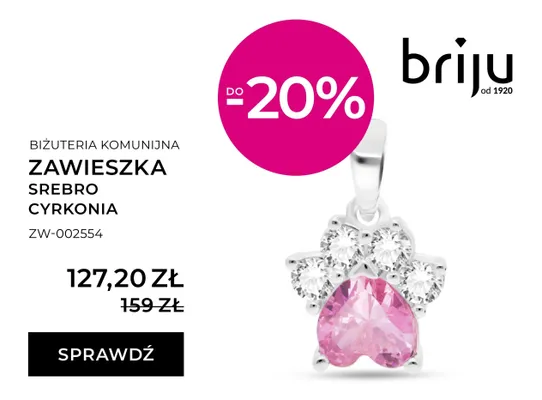 Zawieszka srebro cyrkonia promocja w Briju