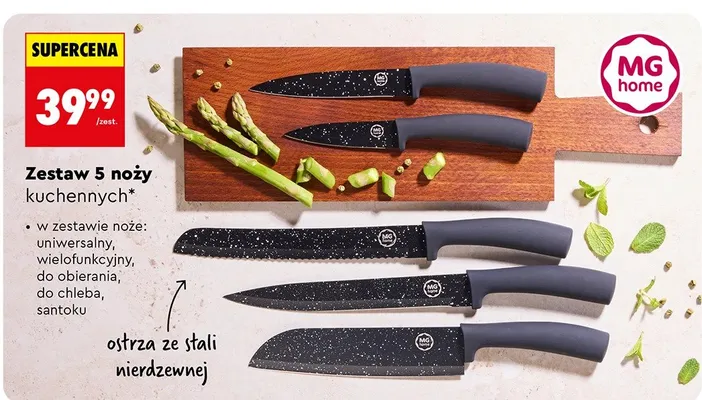 Zestaw 5 noży kuchennych promocja w Biedronka