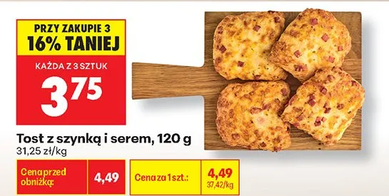 Tost z szynką i serem promocja w Biedronka