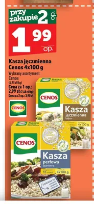 Kasza jęczmienna wiejska Cenos 4-pak 100 g promocja w TOPAZ