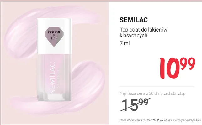 Top coat do lakierów klasycznych promocja w Rossmann