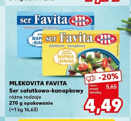 Ser sałatkowo-kanapkowy Favita Mlekovita promocja w Kaufland