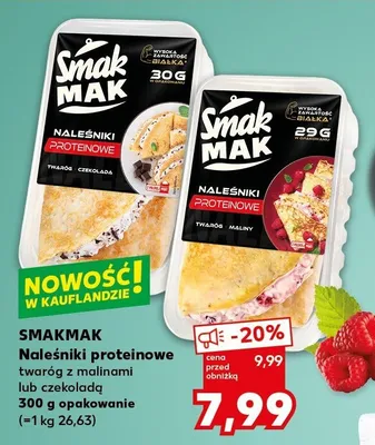 Naleśniki proteinowe SMAKMAK twaróg z malinami promocja w Kaufland