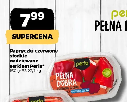 Papryczki czerwone słodkie nadziewane serkiem Perla promocja w Netto