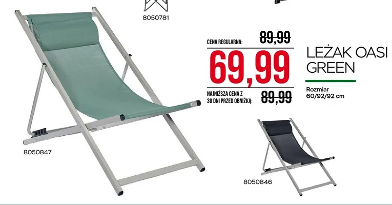 Leżak ogrodowy Oasi Green promocja w Abra Meble
