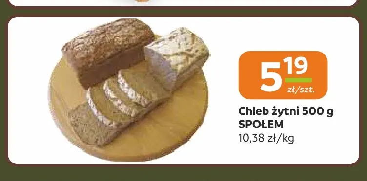 Chleb żytni 500 g Społem promocja w Społem Częstochowa