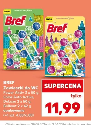 Zawieszki do WC Bref Power Aktiv promocja w Kaufland