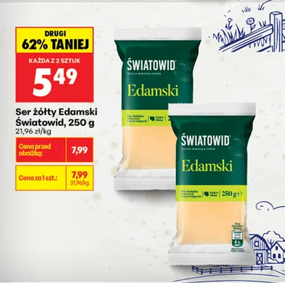 Ser żółty Edamski Światowid promocja w Biedronka