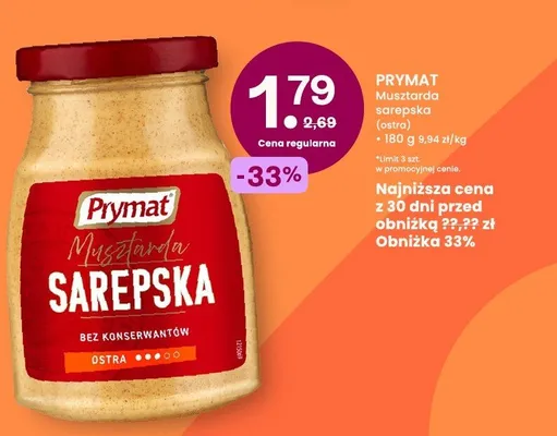 Musztarda sarepska ostra promocja w Frisco