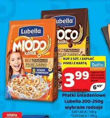 Płatki śniadaniowe Lubella Choco Kulki promocja w Delfin