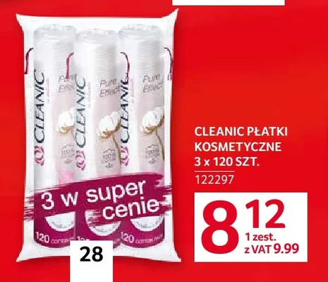Płatki kosmetyczne Cleanic 3-pak 120 szt promocja w Selgros