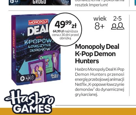Gra Monopoly Deal K-Pop Demon Hunters promocja w Empik