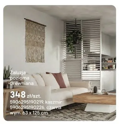 Żaluzja pozioma drewniana czarna wym. 63x125cm promocja w Castorama