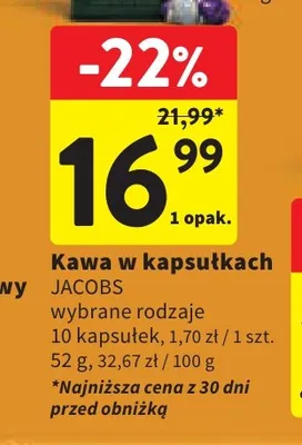 Kawa w kapsułkach Jacobs promocja w Intermarche