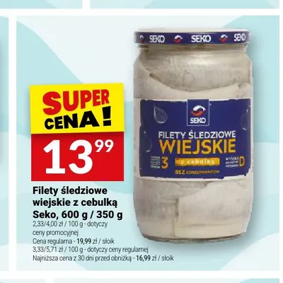 Filety śledziowe wiejskie z cebulką Seko promocja w Twój Market