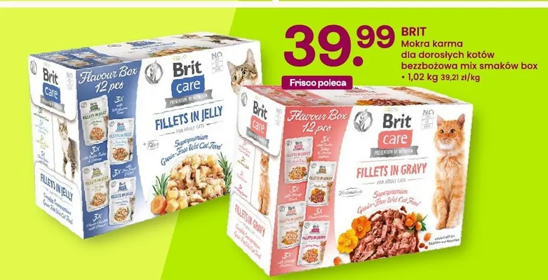 Mokra karma dla dorosłych kotów wybór mix smaków box Brit promocja w Frisco