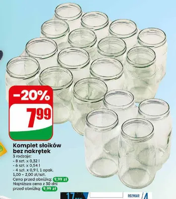 Komplet słoików bez nakrętek 4-pak 0,9 l promocja w Dino