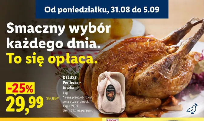 Perliczka - tuszka Deluxe promocja w Lidl