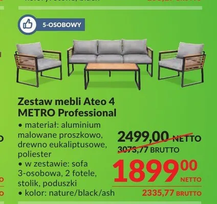 Zestaw mebli Ateo 4 METRO Professional promocja w Makro
