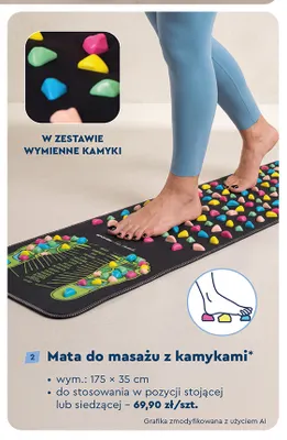 Mata do masażu z kamykami Spokey 175x35 cm promocja w Biedronka