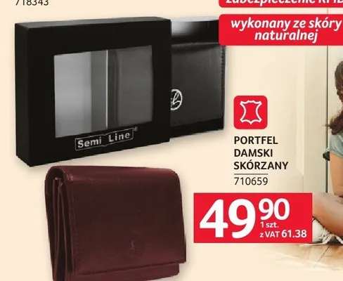 Portfel damski skórzany Semi Line promocja w Selgros
