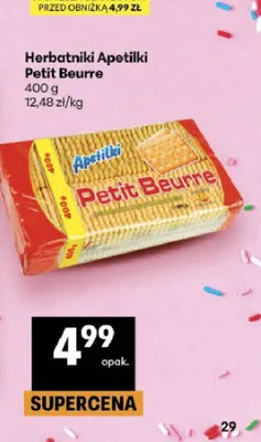 Herbatniki czarne Apetitki petit beurre promocja w Delikatesy Centrum