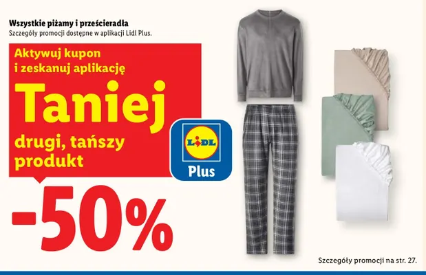 Piżamy i prześcieradła promocja w Lidl