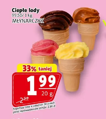 Ciepłe lody Młynarczyk promocja w Prim Market