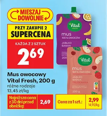 Mus owocowy różne rodzaje promocja w Biedronka