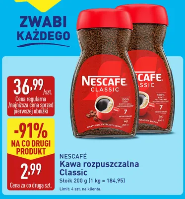 Kawa rozpuszczalna Classic Nescafé promocja w Aldi