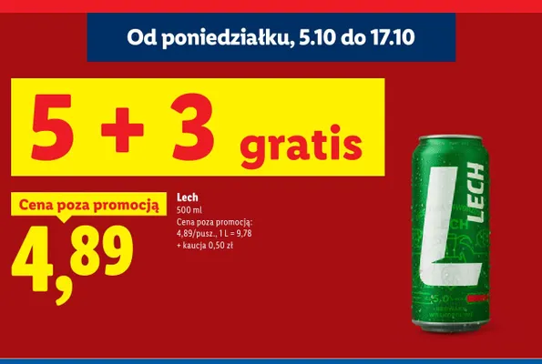 Piwo Lech Premium promocja w Lidl