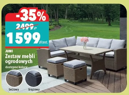 Zestaw mebli ogrodowych beżowy lub brązowy promocja w Biedronka Home