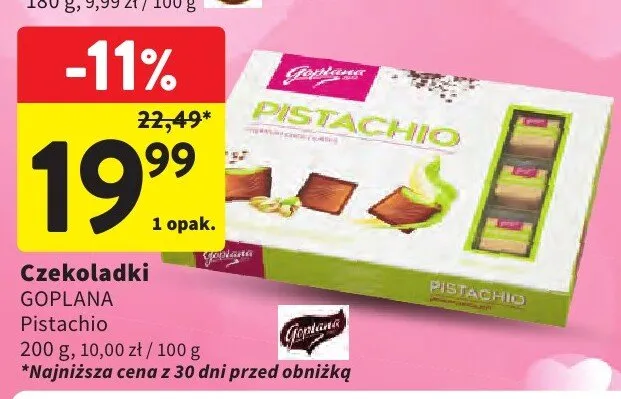 Czekoladki Goplana Pistachio promocja w Intermarche