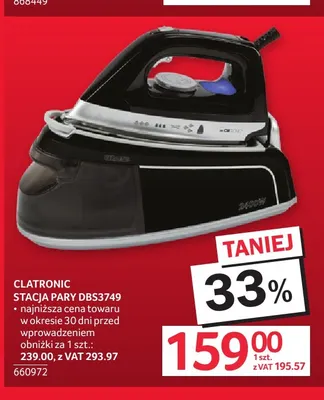 Stacja pary DBS3749 Clatronic promocja w Selgros