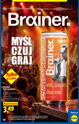 Suplement diety gazowany o smaku arbuz-yuzu Brainer promocja w Lidl