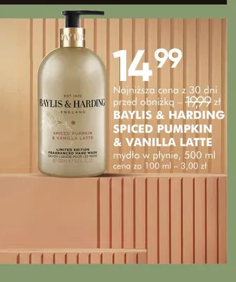 Baylis & Harding Spiced Pumpkin & Vanilla Latte mydło w płynie promocja w Super-Pharm