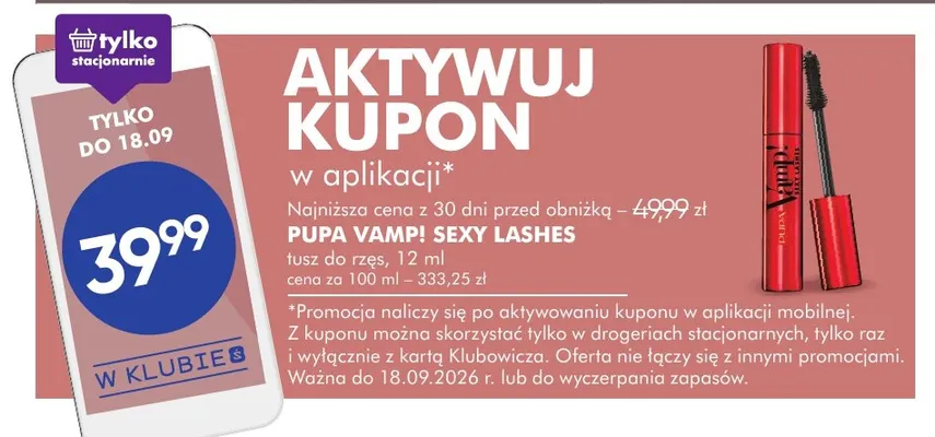 Tusz do rzęs Pupa Vamp! Sexy Lashes promocja w Super-Pharm