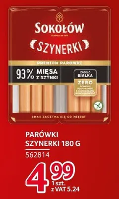 Parówki szynerki Sokołów 180 g promocja w Selgros